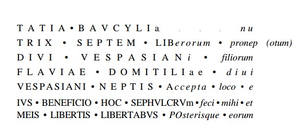 Inscription on Tatia Baucyl's memorial plaque (Eracle)