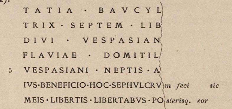 Inscription on Tatia Baucyl's memorial plaque (CIL)